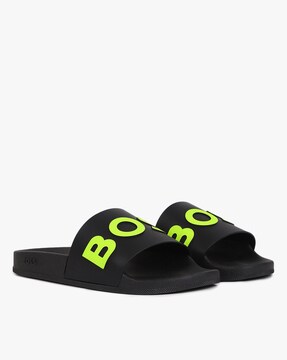 DSquared² Rubber Icon Logo-print Slides in Black/White slides and flip flops Mens Shoes Sandals Black Save 64% for Men 