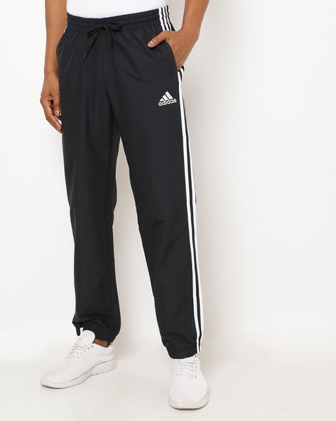 Black and store white adidas joggers