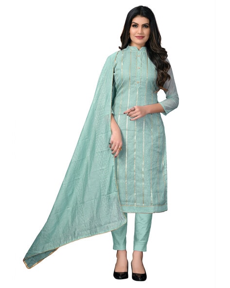 Embellished Unstitched Dress Material Price in India