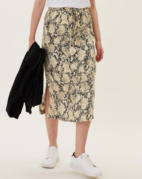 Marni All-over Animal Print Midi Skirt in Brown Save 22% Womens Clothing Skirts Mid-length skirts 