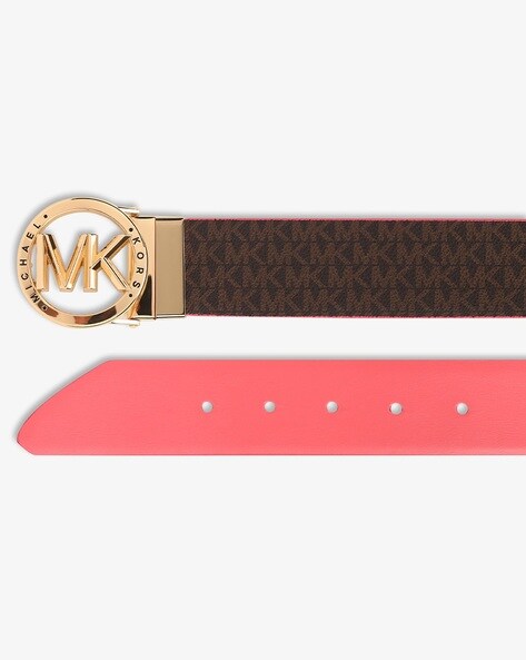 Buy Michael Kors Soft Pink & Gold Logo Reversible Leather Belt for Women  Online @ Tata CLiQ Luxury