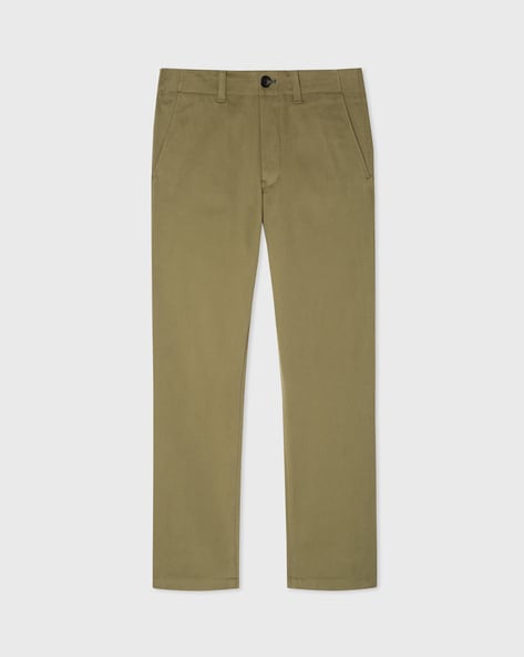 Pantalons Paul Smith  Petrol Green OrganicCotton Twill Trousers Petrol  Homme  Escouflaire Pol