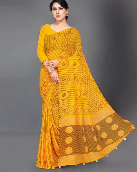 Mirchi Fashion Block Pattern Printed Saree