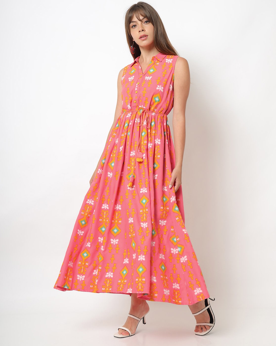 Nisha Recommends : FUSION Ikat Print Sleeveless A-line Dress