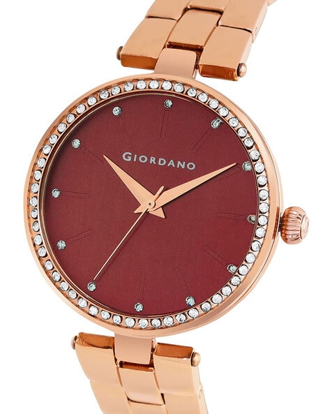 Giordano analog rose outlet gold dial women's watch