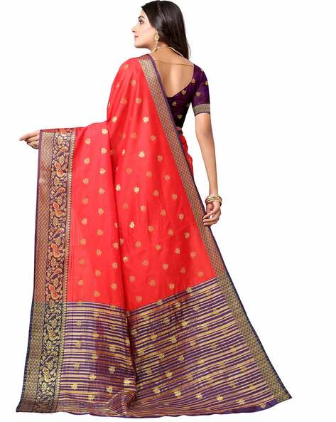 Deep Sky Blue Woven Khaddi Georgette Banarasi Saree With Embroidered S –  zarikaariindia.com