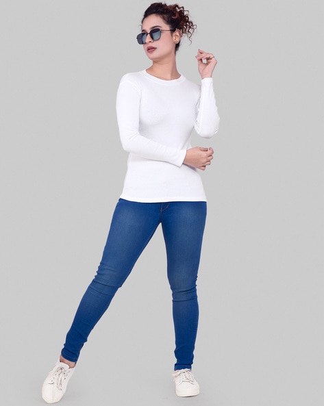 full hand t shirt white