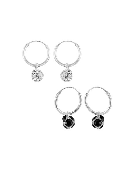 hoop earrings silver set