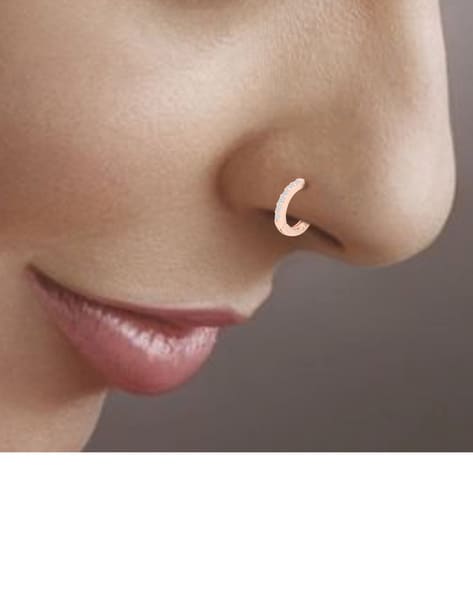 Nose Studs | Classic Timeless Gold Diamond Nose Ring - PC Chandra