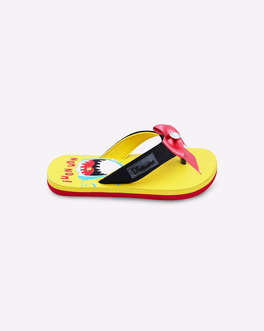 yellow bow flip flops