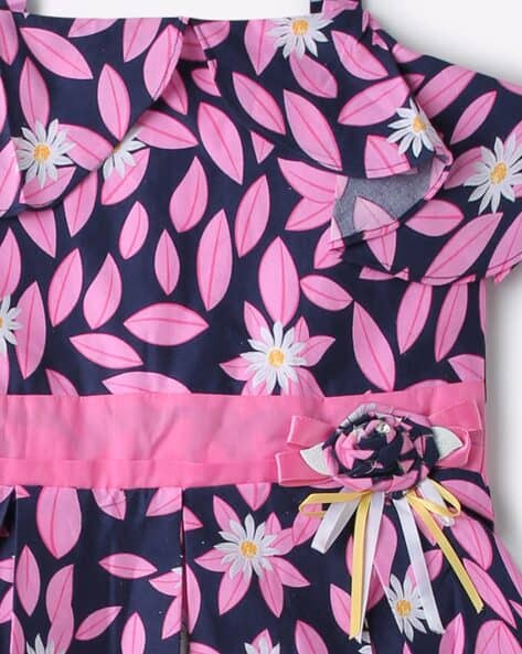 Floral Print Cold-Shoulder Fit & Flare Dress view 3