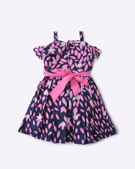 Floral Print Cold-Shoulder Fit & Flare Dress view 2