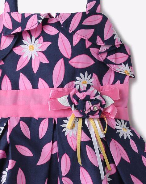 Strappy Ruffled Fit & Flare Dress with Applique view 3