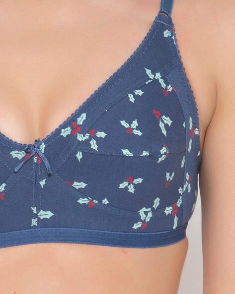 Buy FEMULA Blue Floral Cotton Seamed Padded Bra - 30B Online at Best Prices  in India - JioMart.