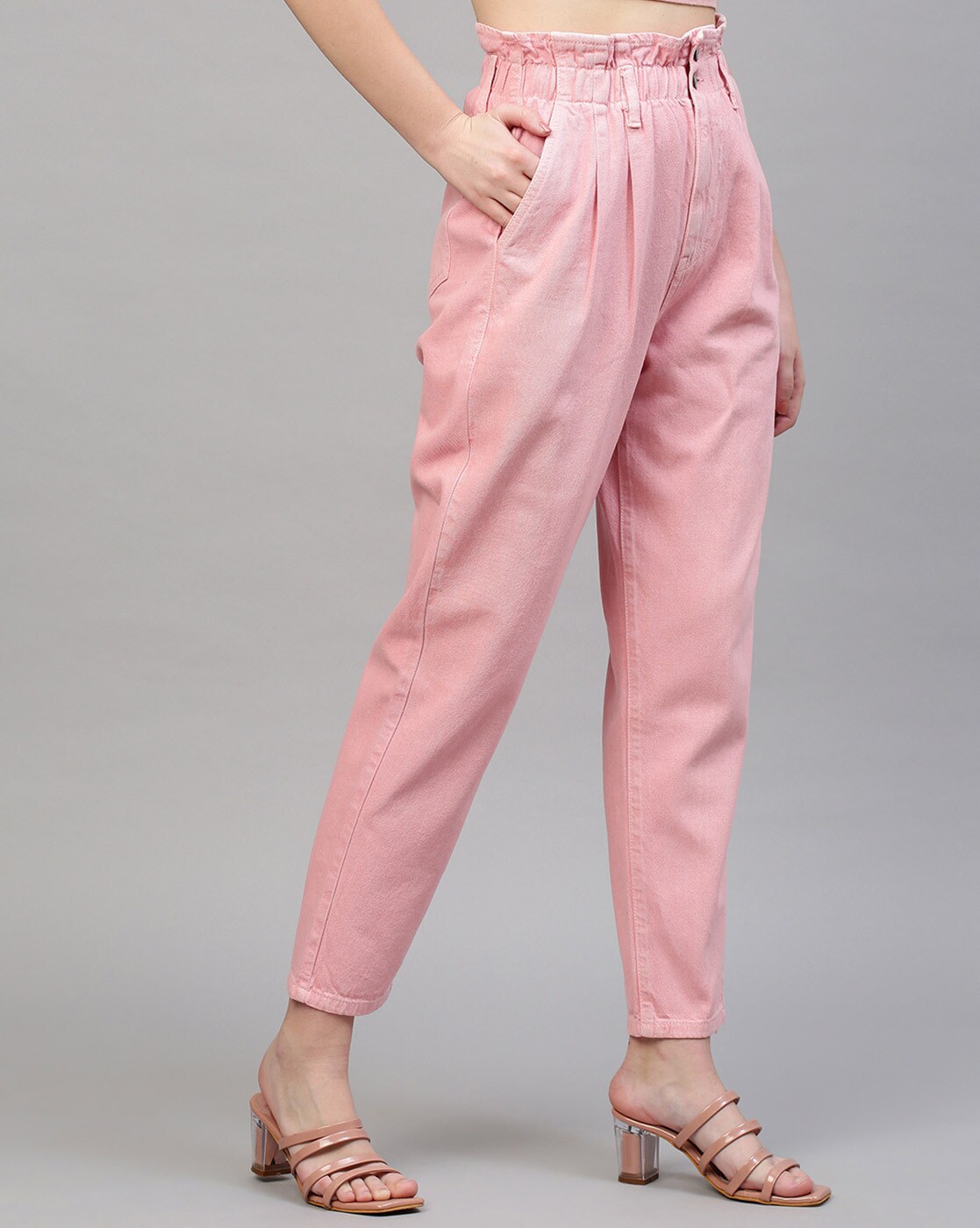 Plain Women Pink Paper Bag Pants at Rs 300/piece in Gurgaon | ID:  2849753184455