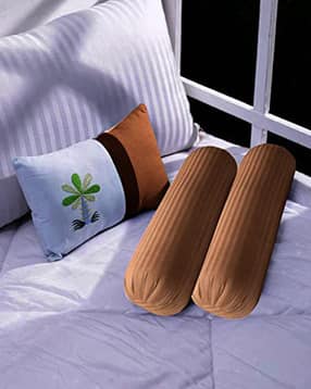 trance home linen Pack of 2 Striped Bolster Covers-picture-43