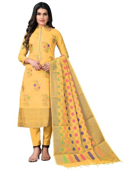 Embellished Unstitched Dress Material Price in India