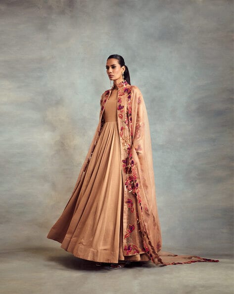 Zardozi Embroidered Long Dress (JP-34) – Anju Modi