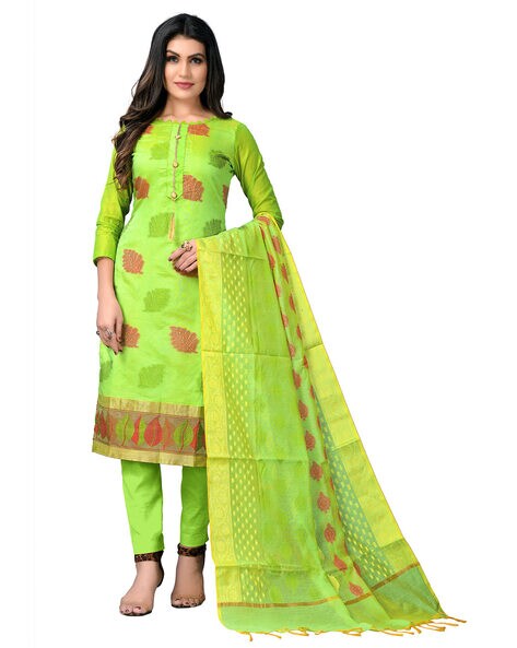 Embellished Unstitched Dress Material Price in India