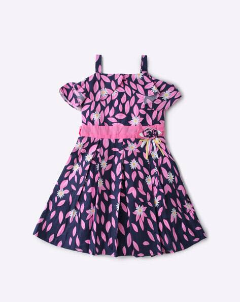 Floral Print Cold-Shoulder Fit & Flare Dress