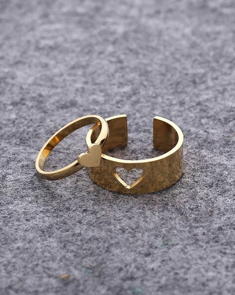 Gold heart couple on sale ring