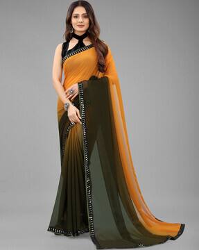 Buy Green \u0026 Yellow Sarees for Women by 