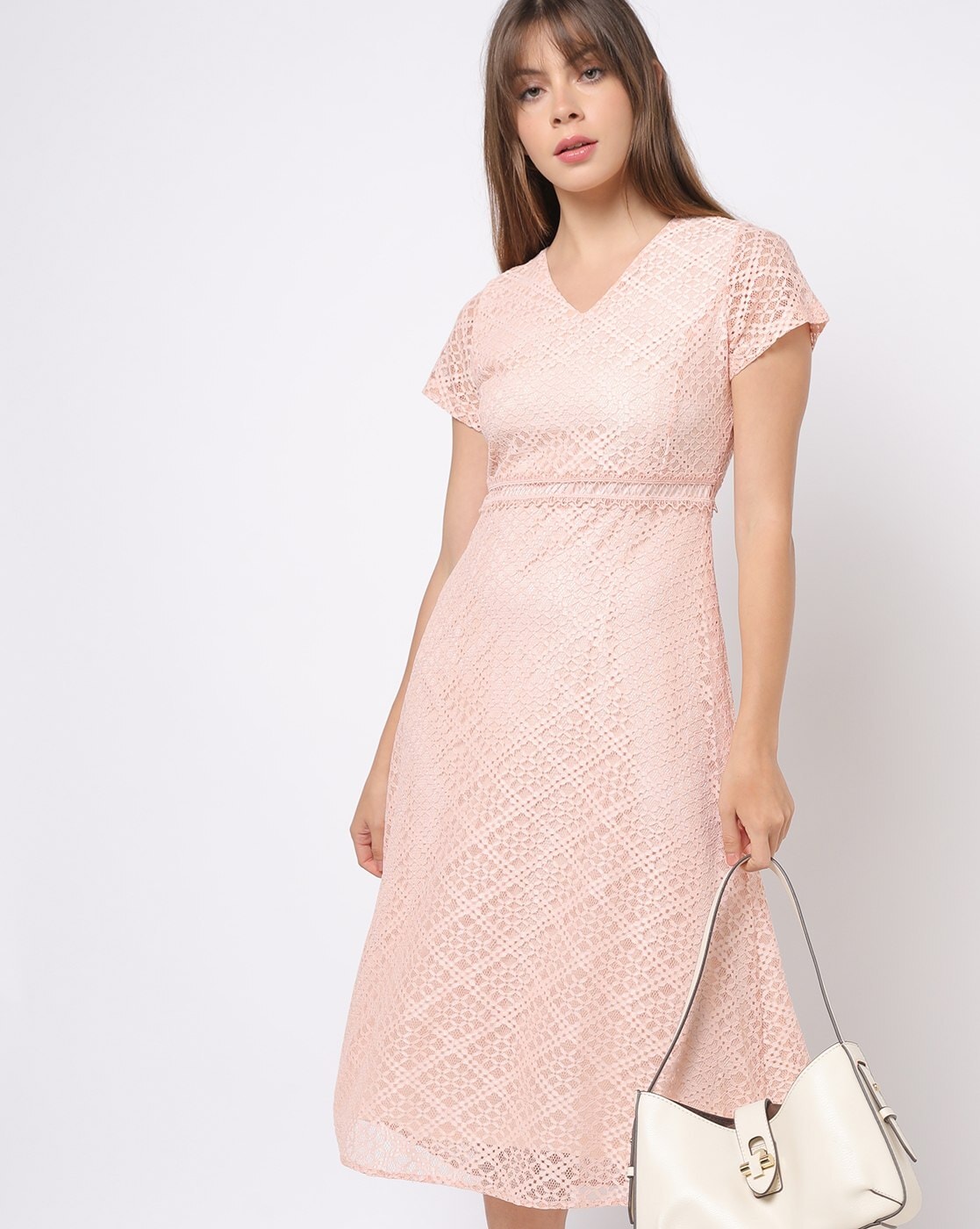 peach lace dress plus size