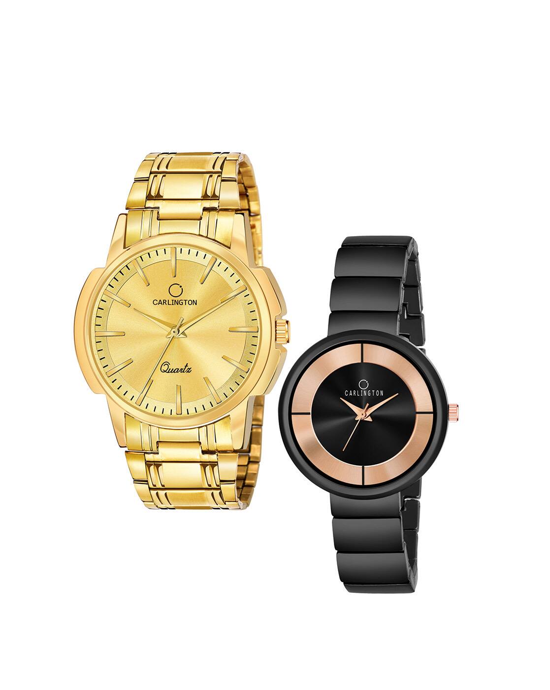 Buy Gold-Toned & Black Watches for Women by Carlington Online | Ajio.com