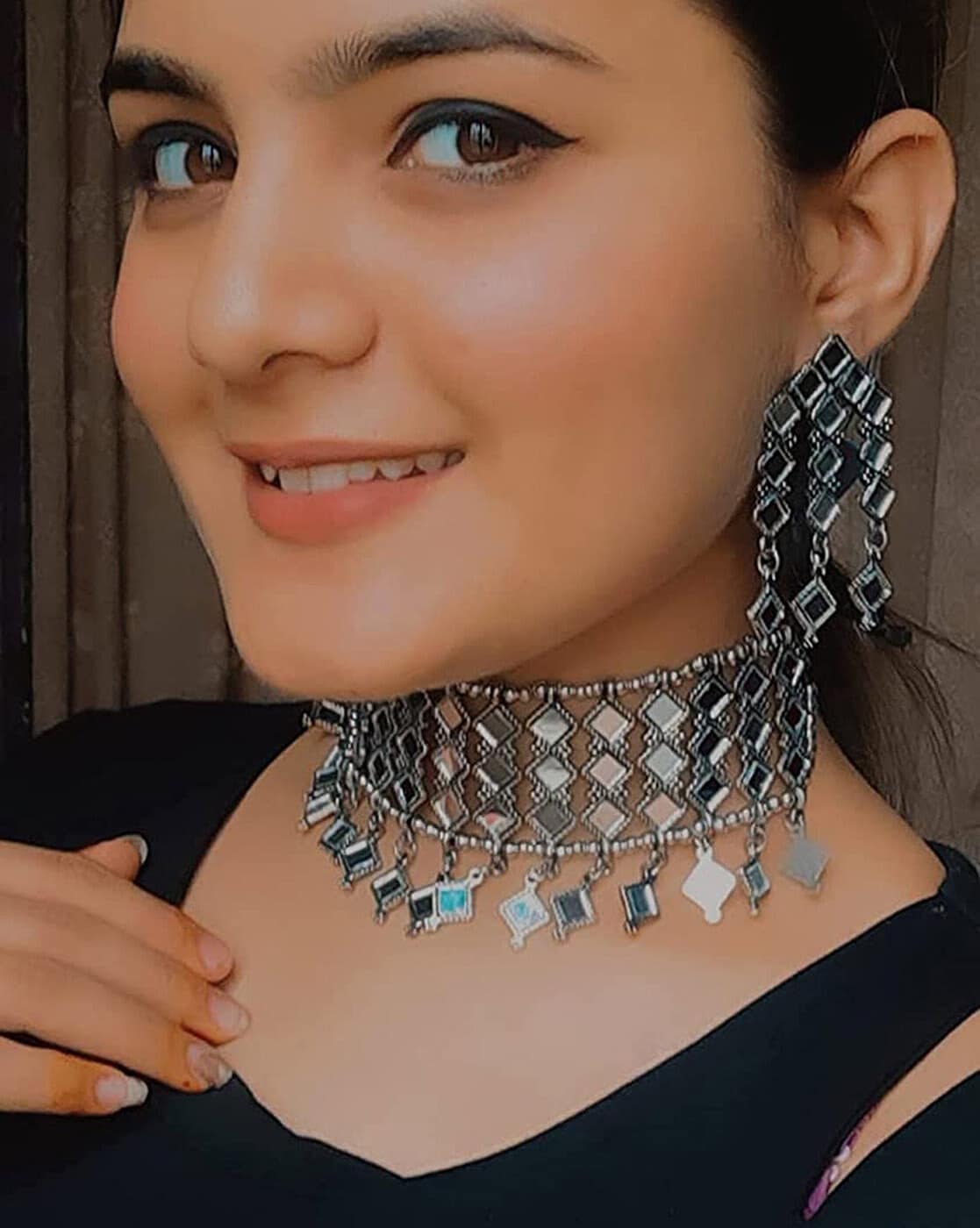 LeSatisfashion Oxidised Silver Necklace Traditional Ethnic Heavy wear for  Women and Girls Alloy Choker Price in India - Buy LeSatisfashion Oxidised Silver  Necklace Traditional Ethnic Heavy wear for Women and Girls Alloy