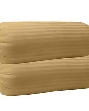 Pack of 2 200 TC Striped Cotton Bolster Covers