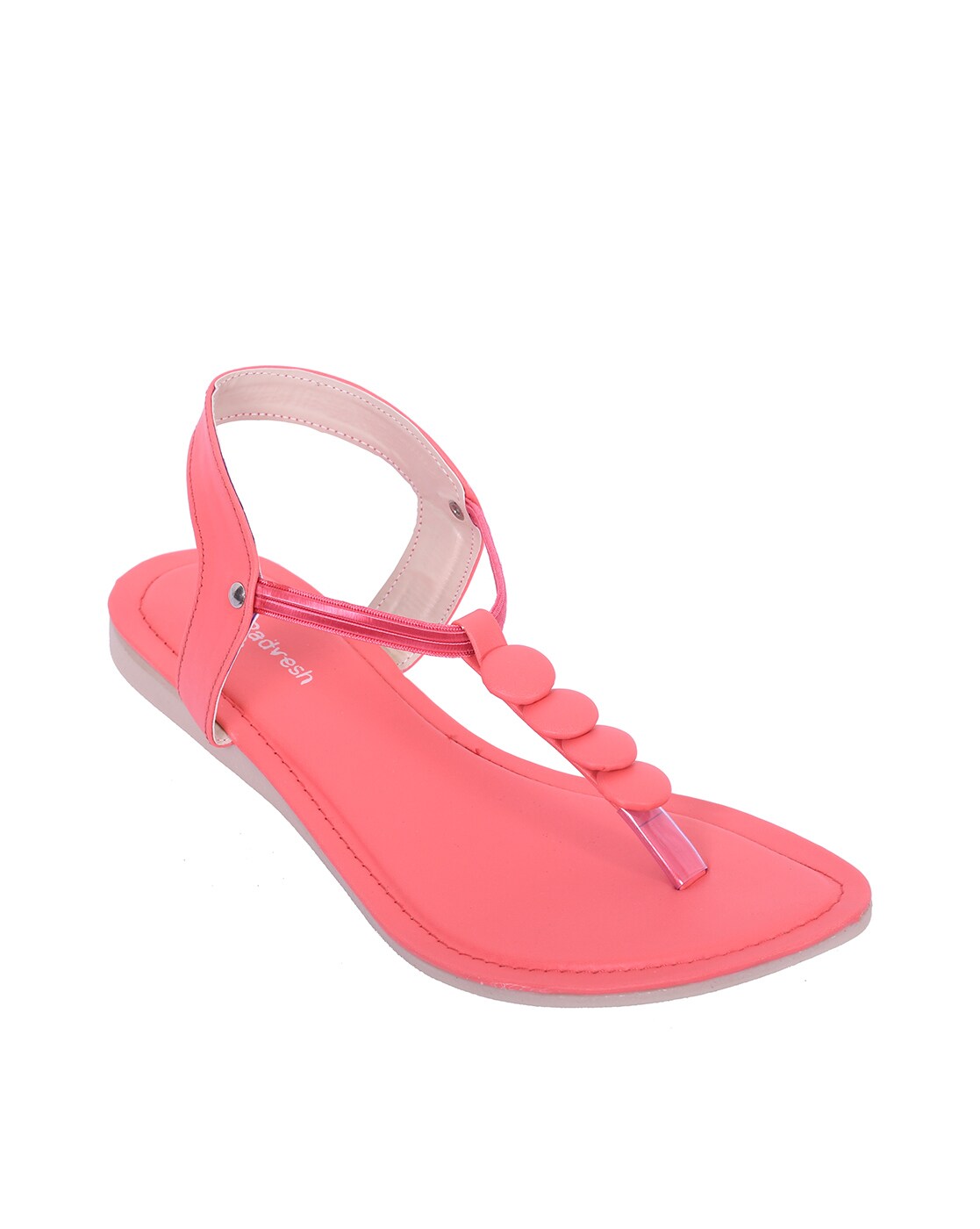 Women Open Toe Flat Sandals Funky Hot Pink Slide Sandals | SHEIN