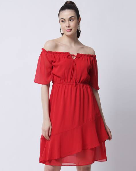 Off Shoulder Fit & Flare Dress