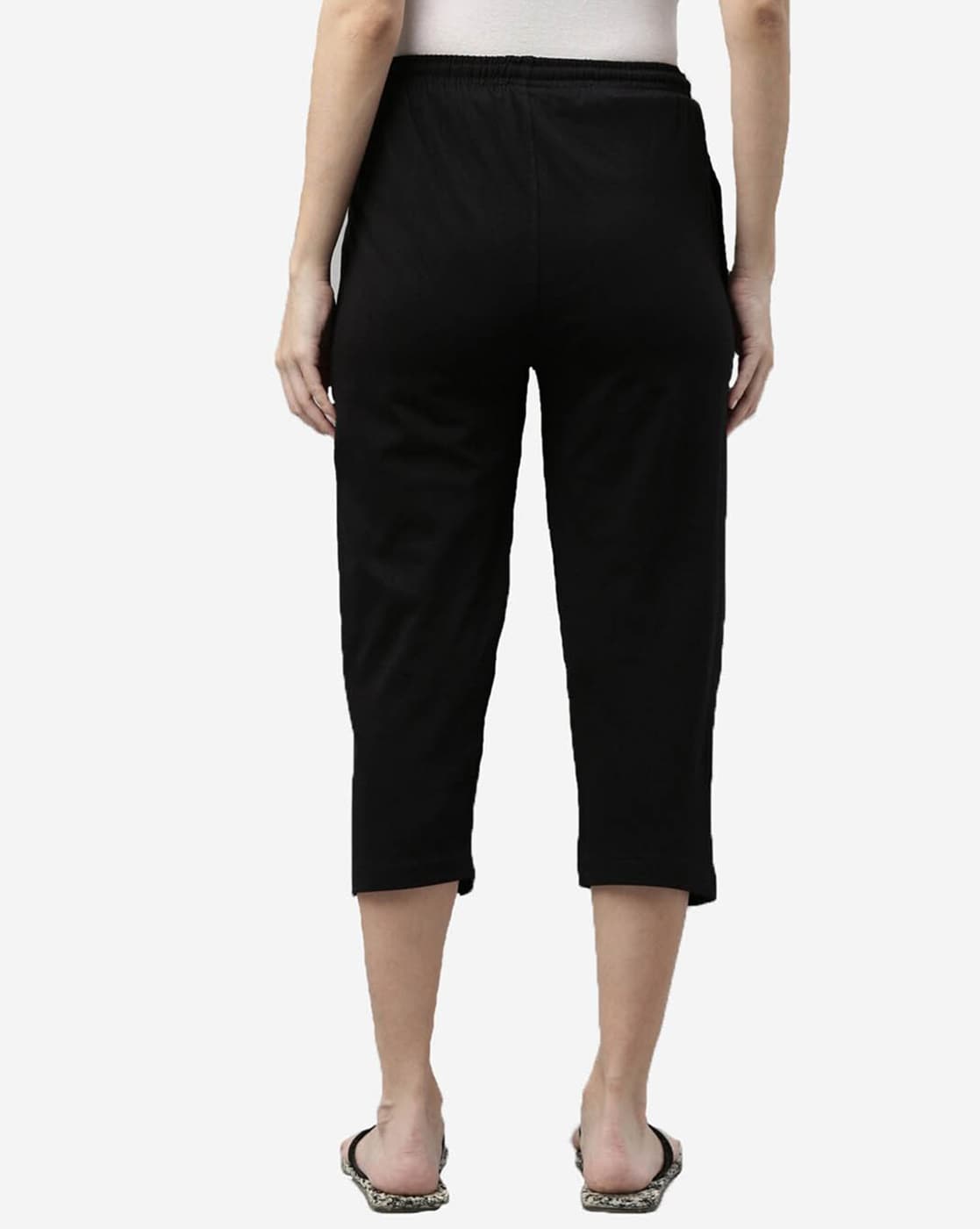 Cropped Stretch Trouser in Black  Roman Originals UK