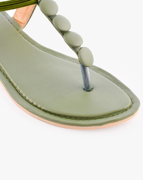 Khaki green flat discount sandals