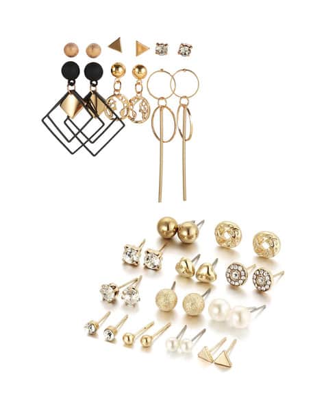 Set of 18 Gold-Plated Stu Earrings