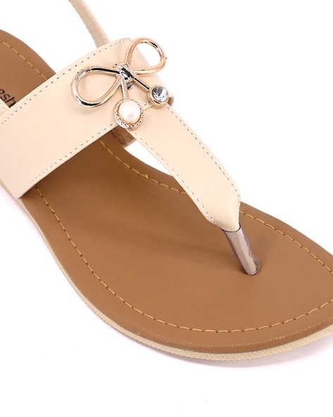 Buy MYRA Women's Red Backstrap Flat Sandal - 4 UK at Amazon.in