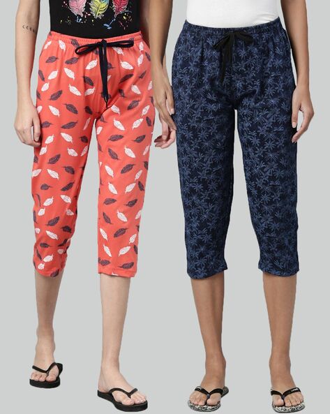 Buy Orange & Blue Trousers & Pants for Women by Kryptic Online