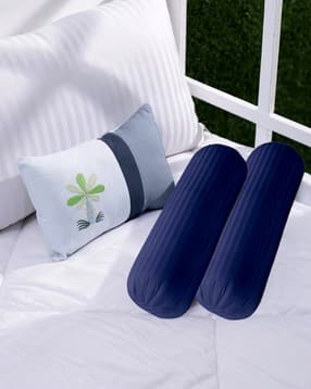 trance home linen Pack of 2 200 TC Striped Cotton Bolster Covers-picture-48