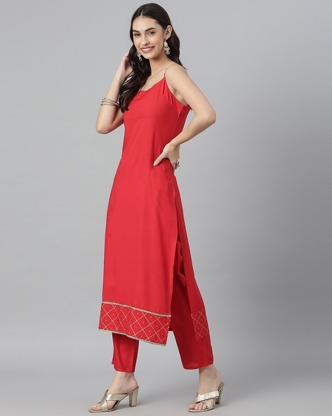 Buy Red Kurta Suit Sets for Women by STYLUM Online | Ajio.com