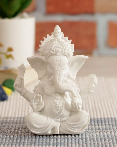 Buy Online White Marble Ganesha Statue Figurine Sculpture