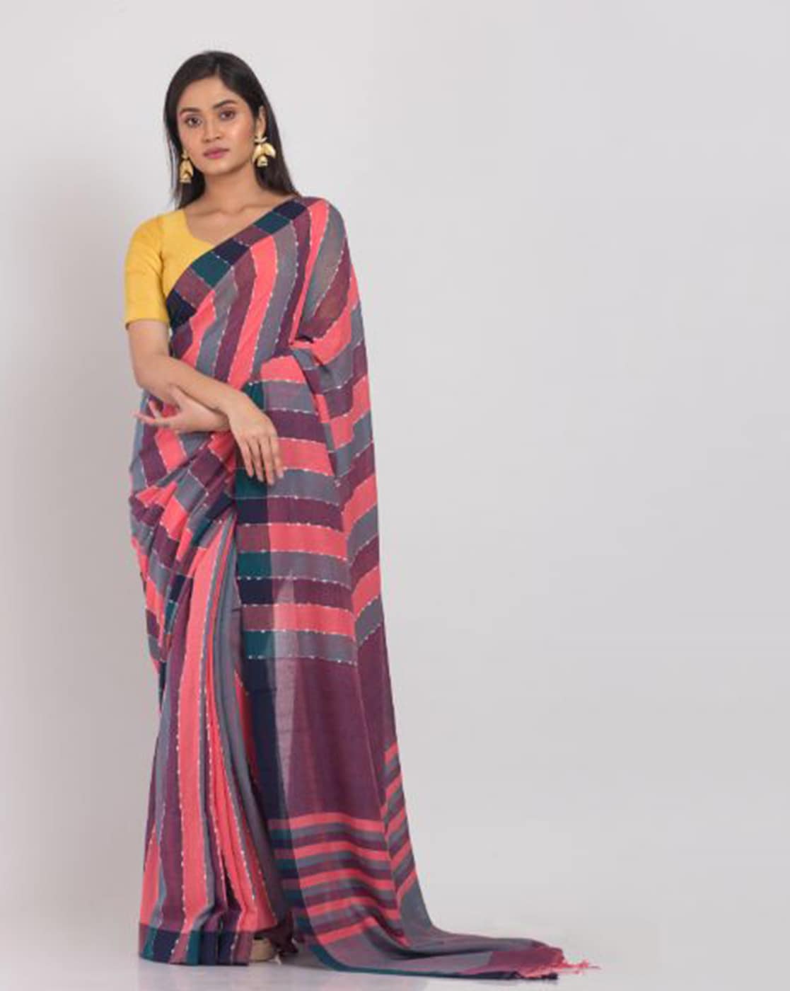 Buy Cream Sarees for Women by Indie Picks Online | Ajio.com