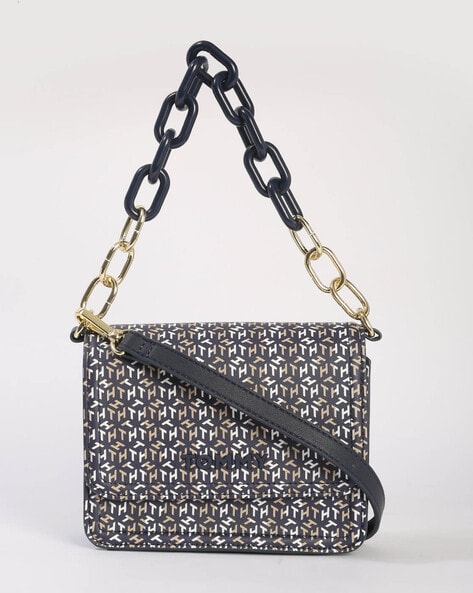 Logo Print Sling Bag with Detachable Strap