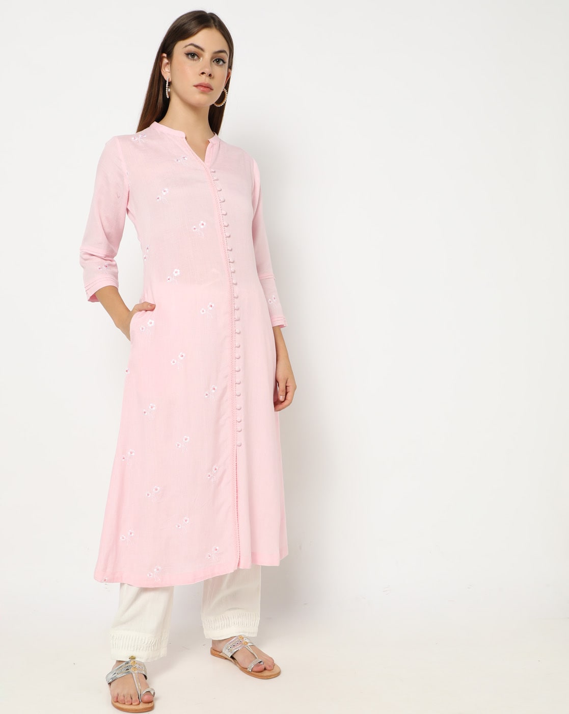 Buy Pink 100% Linen Round Tunic For Women by Linen Bloom Online at Aza  Fashions.