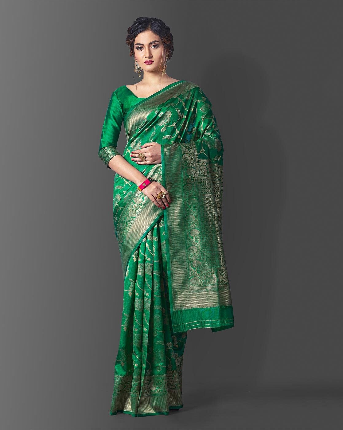 Buy Green Sarees for Women by Marziyaa Online