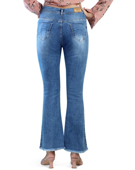 Denim Comfortable Regular Poly Lycra Trendy Look Black Bell Bottom Jeans  For Women at Best Price in Tirupur | Cheren Company