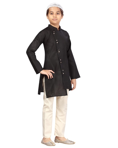 Full Sleeves Kurta Pyjama Set with Cap