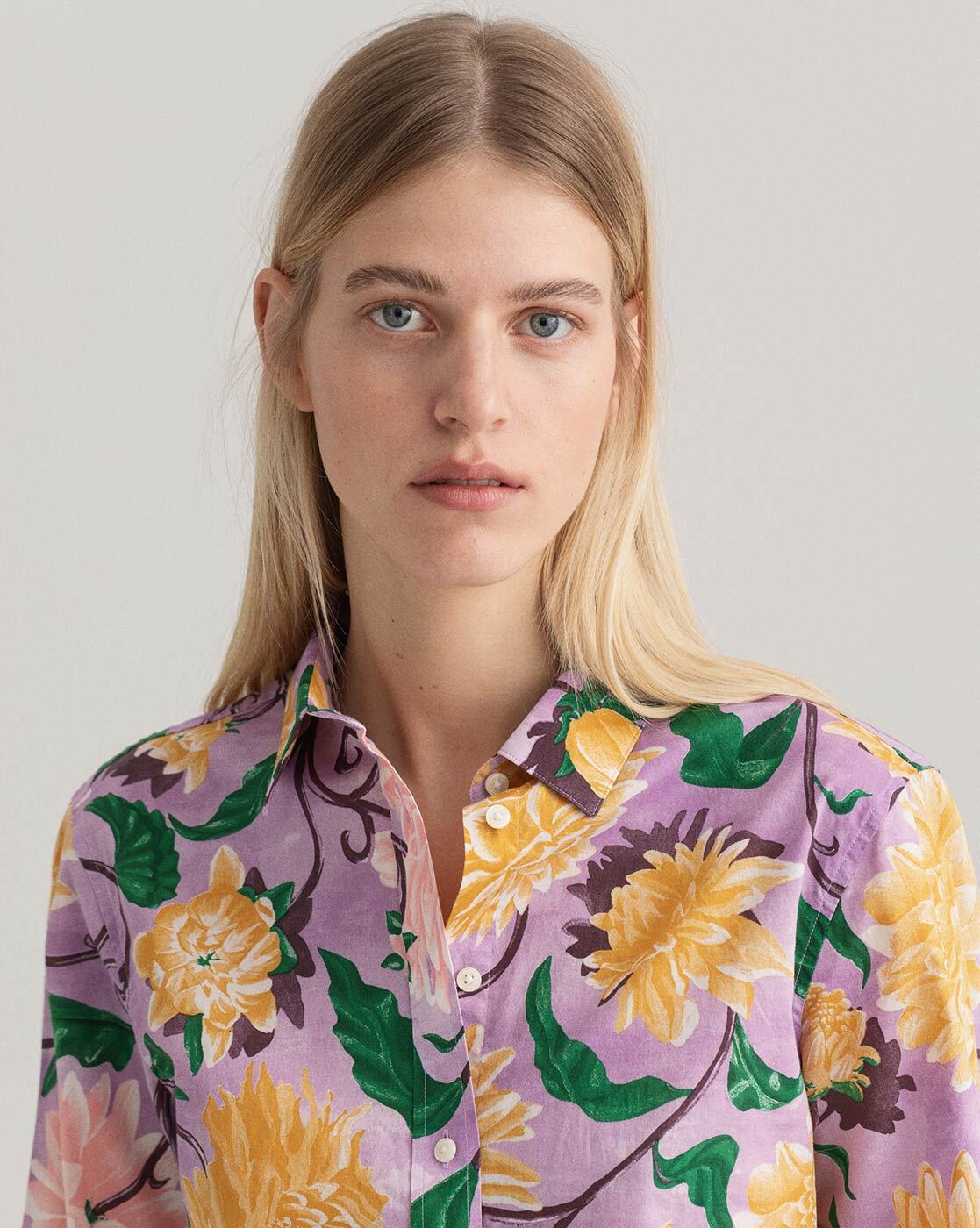 purple floral shirt womens