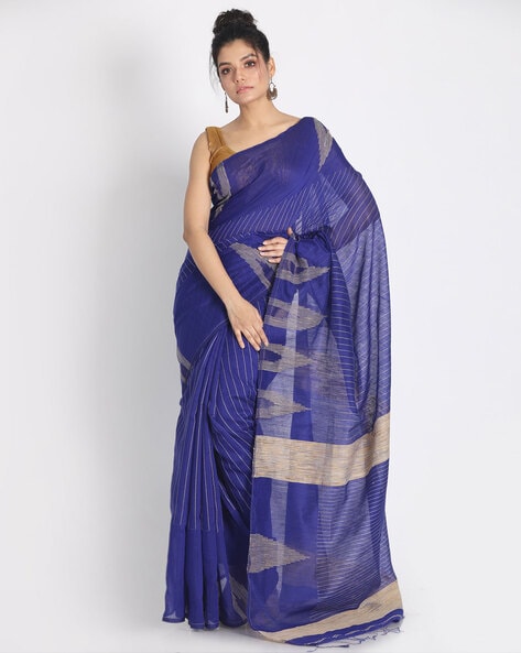 Buy Royal Blue Sarees for Women by Charukriti Online | Ajio.com