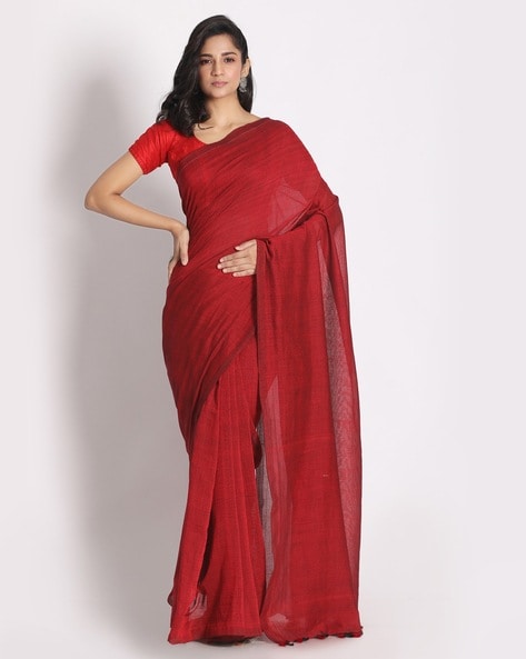 handloom red saree