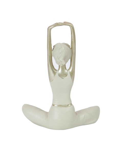 Home Decorative Porcelain Ceramic Yoga Pose Yoga Figurine Statue,  Meditation Room Yoga Instructor Collection Gifts ,White